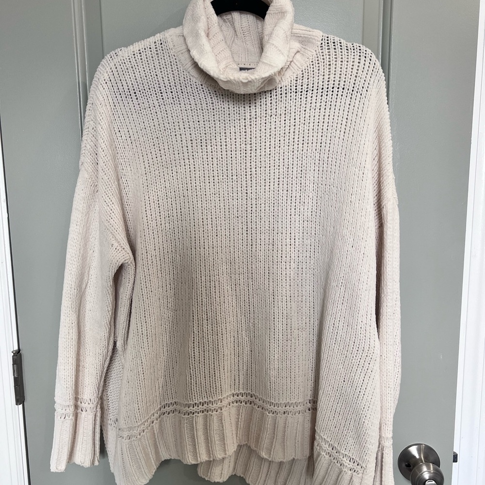 Aerie Cream Cowl Neck Sweater